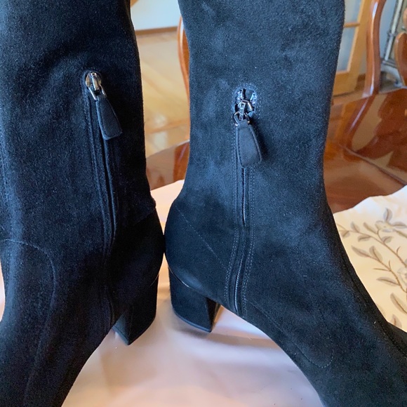 Prada Black Suede tall boots Black EU 40.5 US 10.5 - Picture 9 of 11